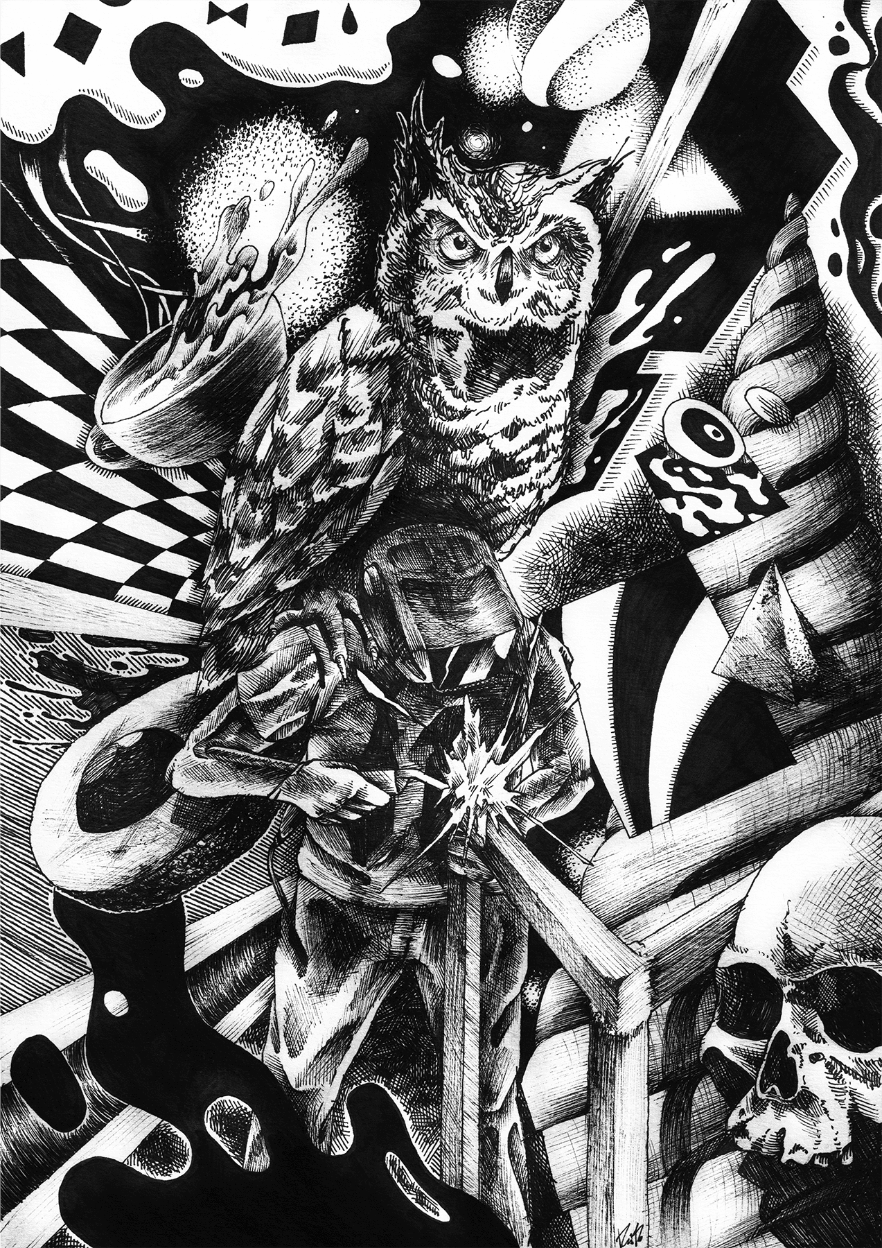 #09 Welder & Owl - art by Inkscoholic (Tancredi Trugenberger)